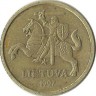 Монета 10 центов, 1997 год, Литва.