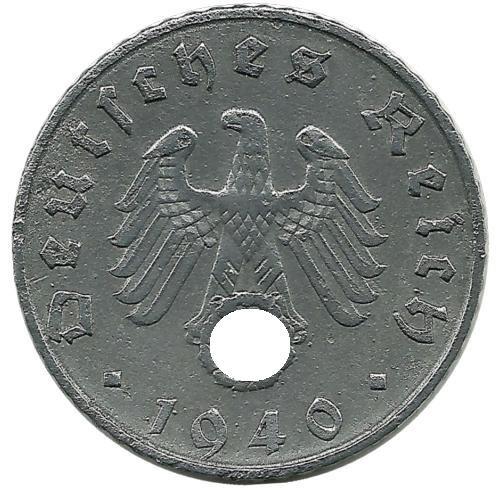 Германия  5 рейхспфеннигов 1940 г. (B). 