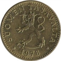 Монета 50  пенни. 1978 год, Финляндия.