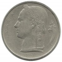 Монета 5 франков. 1949 год, Бельгия.  (Belgique).