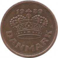 Монета 50 эре. 1989 год, Дания.   