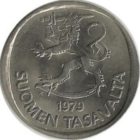 Монета 1 марка. 1979 год, Финляндия.