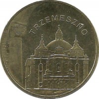 Тжемешно. Монета 2 злотых, 2010 год, Польша.