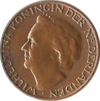 Монета 1 цент 1948г. Нидерланды.