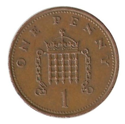 Монета 1  пенни 1986г. Великобритания.