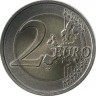 Черный аист. Монета 2 евро. 2015 год, Латвия. UNC.