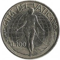 Монета 100 лир 1998г. Ватикан (UNC)