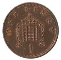Монета 1  пенни 1988г. Великобритания.