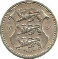 Монета 10 сенти. 1931 год, Эстония.