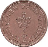 ​Монета 1/2 нового пенни 1971 . Великобритания.​