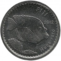 Рыба-кролик. Монета 5 центов. 2012 год. Фиджи.UNC.