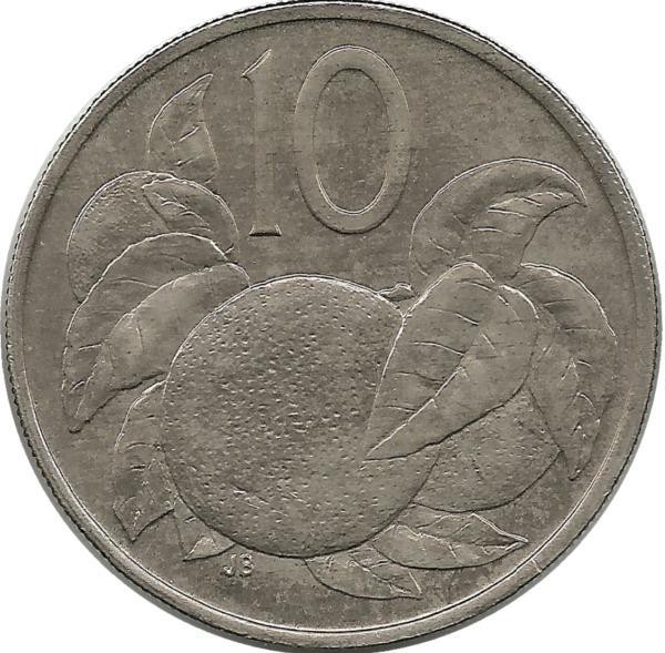 Плод Апельсина. Монета 10 центов 1973 г. Острова Кука. UNC.