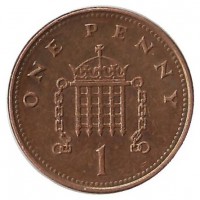 Монета 1  пенни 2002г. Великобритания.  