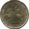 Монета 20 центов, 2015 год, Литва. UNC.