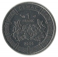 Монета 1 франк . 2006 год, Центральная Африка. UNC.