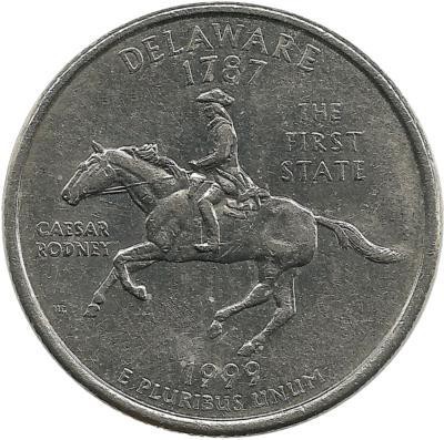 Делавер (Delaware ). Монета 25 центов (квотер), 1999г. D. CША. 