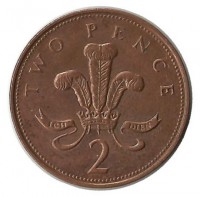 Монета 2  пенса 1997г. (магнитная). Великобритания.