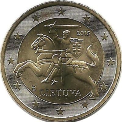Монета 50 центов, 2015 год, Литва. UNC.