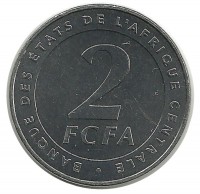 Монета 2 франка . 2006 год, Центральная Африка. UNC.