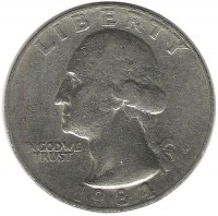 Вашингтон. Монета 25 центов. 1984 год, (Р). Филадельфия, США.