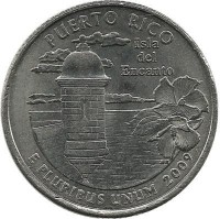 Пуэрто-Рико (Puerto Rico). Монета 25 центов (квотер), 2009 г. D. CША. 