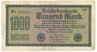 Рейхсбанкнота 1000 марок 1922 год, Германия. 
