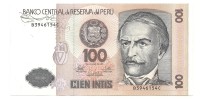  Перу. Банкнота 100 интис  1987 год.  UNC. 