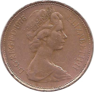 ​Монета 2 пенса 1976 год. Великобритания.