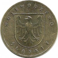 Силезское воеводство. Монета 2 злотых, 2004 год, Польша.
