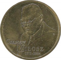 Чеслав Милош.  Монета 2 злотых, 2011 год, Польша.