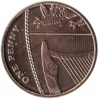 Монета 1  пенни 2015 год. Великобритания. UNC.
