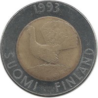 Монета 10 марок. 1993 год, Финляндия. 