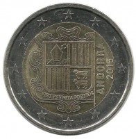 Монета 2 евро. 2015 год, Андорра. UNC.
