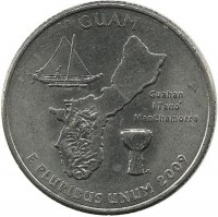 Гуам (Guam). Монета 25 центов (квотер), 2009 г. D. CША. 