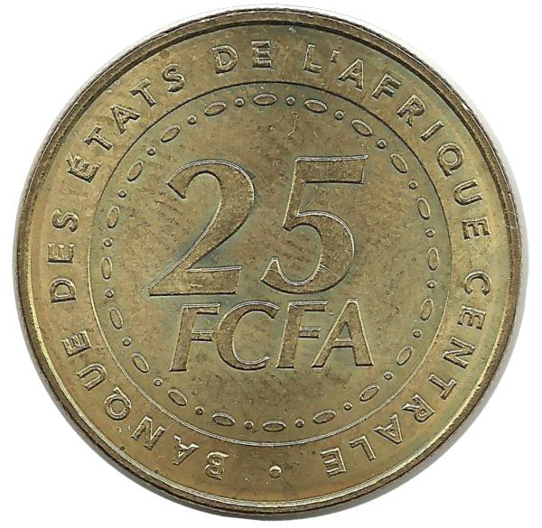Монета 25 франков . 2006 год, Центральная Африка. UNC.