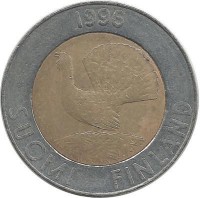 Монета 10 марок. 1996 год, Финляндия.  