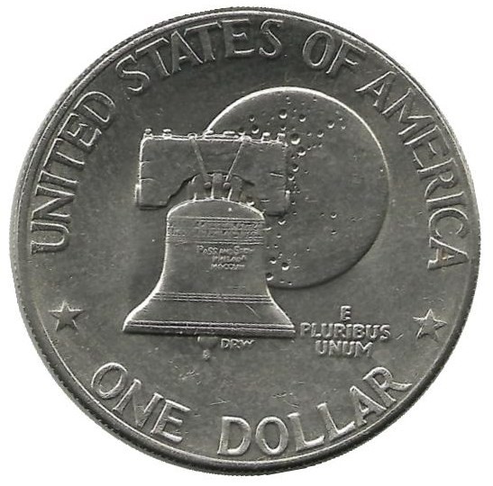 Монета 1 доллар. 1976 г.  200 лет США. Луна за Колоколом Свободы. (D - Денвер)