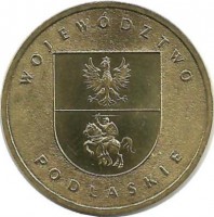 Подлаское  воеводство. Монета 2 злотых, 2004 год, Польша.