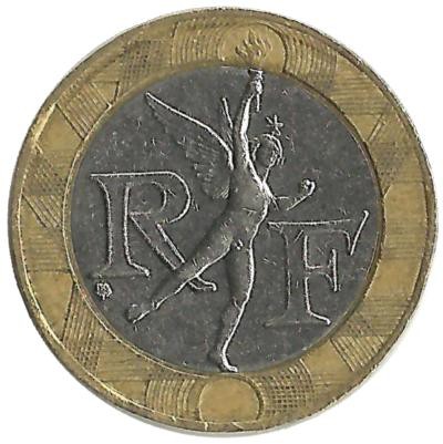 10 франков 1989 год, Франция.