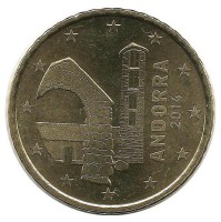 Монета 50 центов. 2014 год, Андорра. UNC.