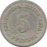 Монета 5 пфеннигов.  1875 год, (A) Германская империя.