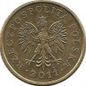 Монета 1 грош, 2011 год, Польша.