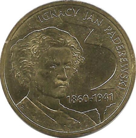 Игнатий Ян Падеревский. Монета 2 злотых  2011 год, Польша.