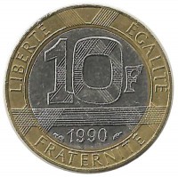 10 франков 1990 год, Франция.