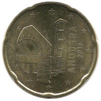Монета 20 центов. 2014 год, Андорра. UNC.